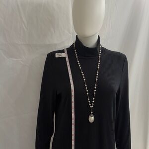 Vintage-Inspired Faux Pearl Pendant Necklace Lightweight